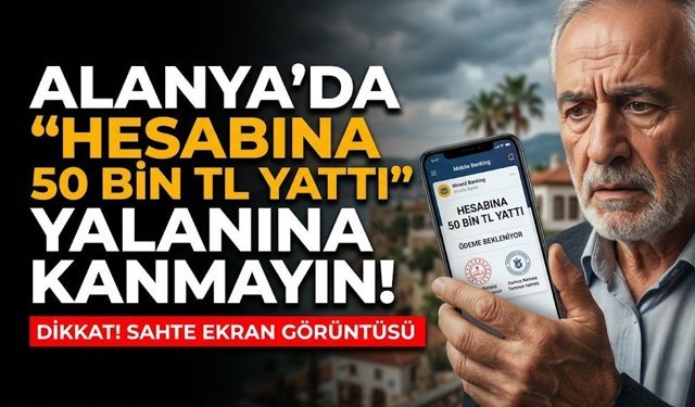 Alanya’da "Hesabına 50 bin TL yattı" yalanına kanmayın!