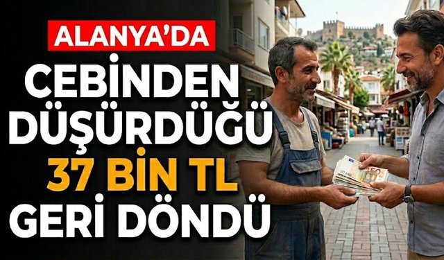 Alanya’da cebinden düşürdüğü 37 bin TL geri döndü