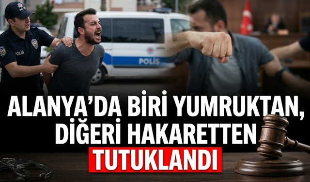 Alanya’da biri yumruktan, diğeri hakaretten tutuklandı