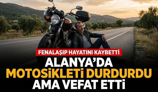 Alanya’da motosikleti durdurdu ama vefat etti