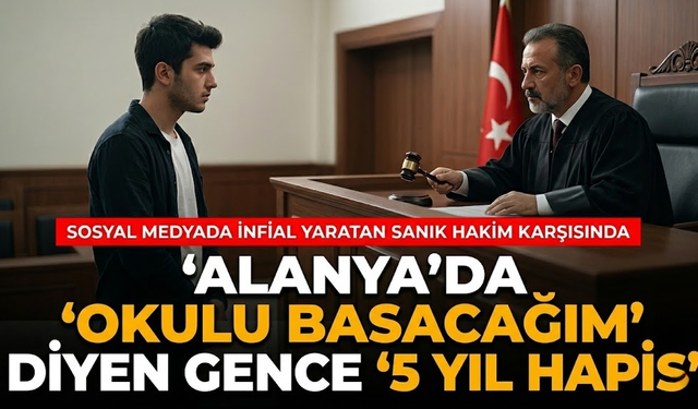 Alanya'da 'Okulu basacağım' diyen gence 5 yıl hapis
