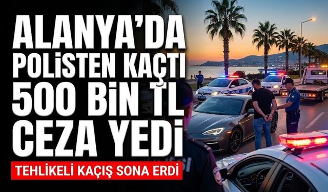 Alanya’da polisten kaçtı, 500 bin TL ceza yedi
