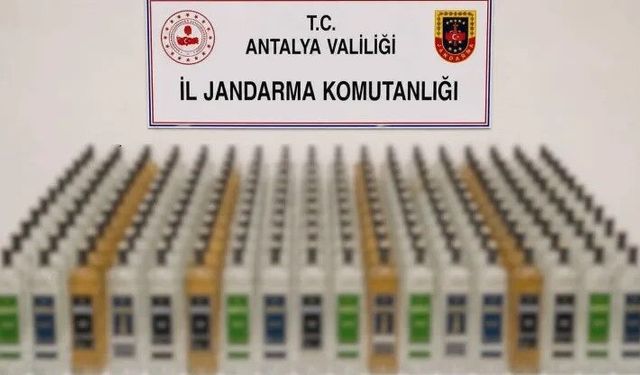 Alanya’da 208 litre kaçak alkol ele geçirildi