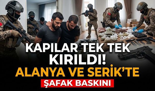 Kapılar tek tek kırıldı! Alanya ve Serik’te şafak baskını