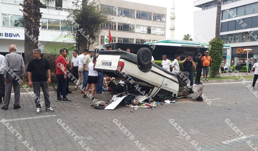 SON DAKİKA! Alanya’da kamyonet takla attı