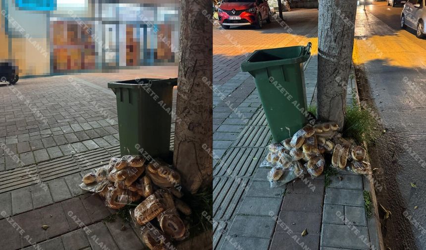 Alanya'da ekmeğin çöpe gitmesi vicdanları sızlattı
