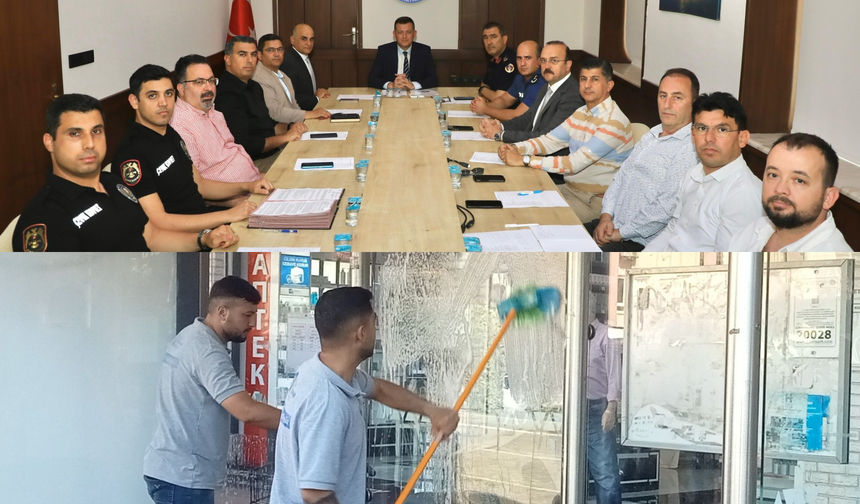 Maç öncesi güvenlik önlemi ve temizlik çalışması