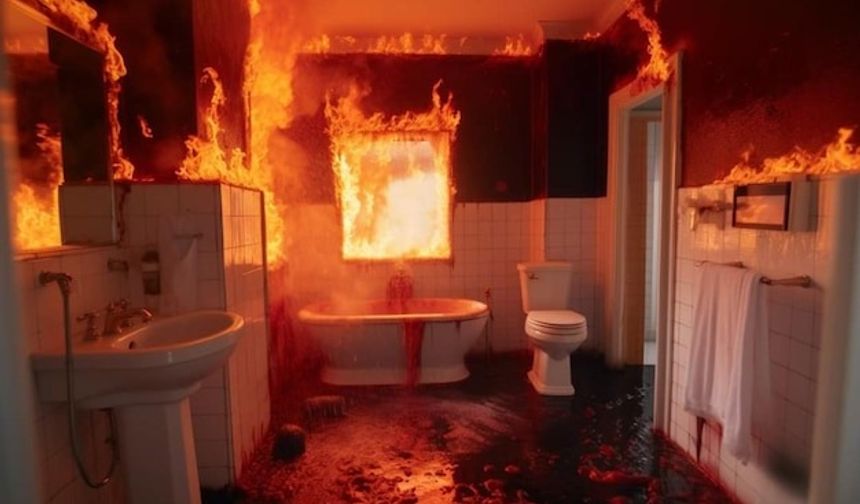 Alanya’da banyo alev alev! Hemen müdahale ettiler