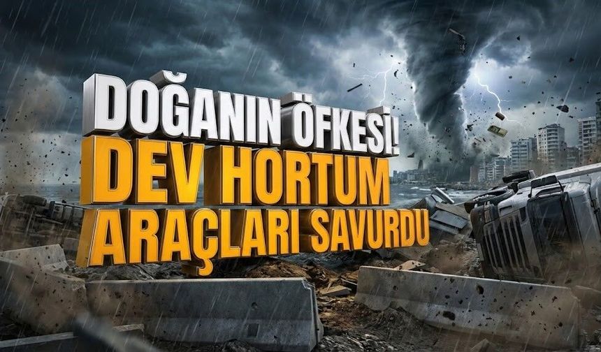 Antalya’da dev hortum araçları savurdu