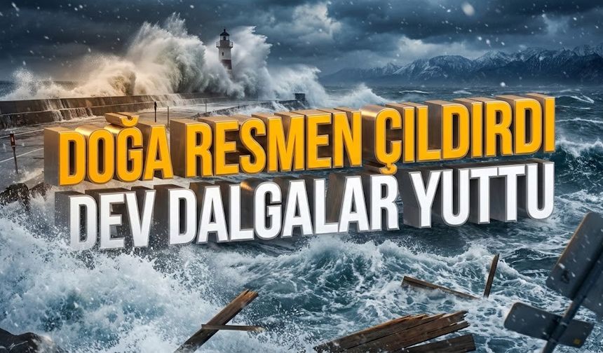 20 metrelik dev dalgalar! Antalya doğaya teslim oldu