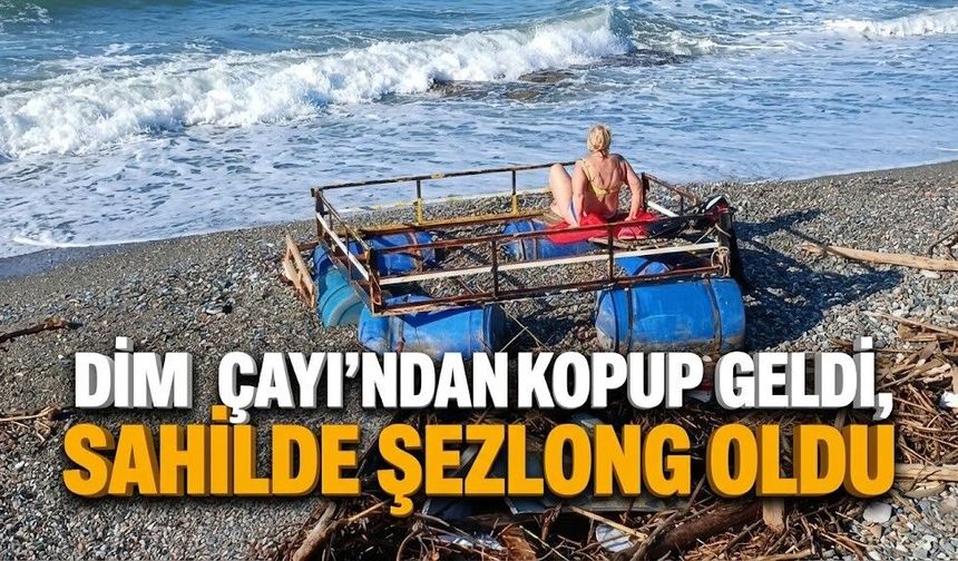 Dim Çayı’ndan kopup geldi, sahilde şezlong oldu