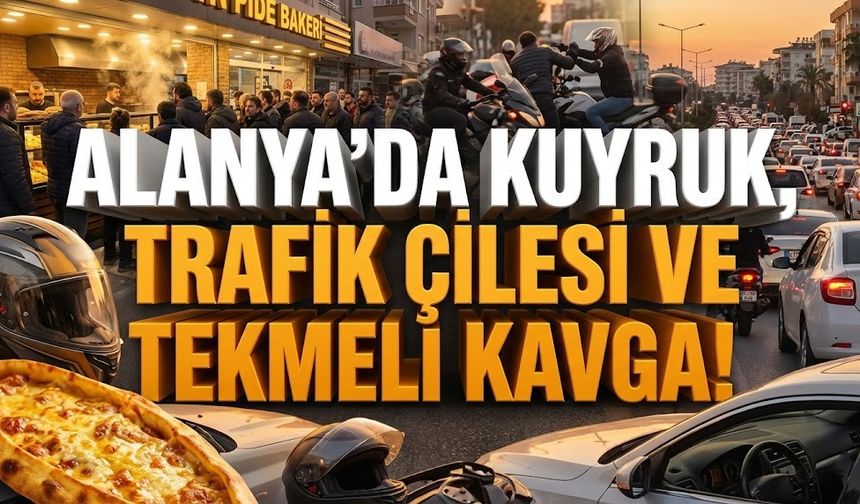 Alanya’da Ramazan’ın ilk günü: Pide kuyruğu, trafik çilesi ve tekmeli kavga!