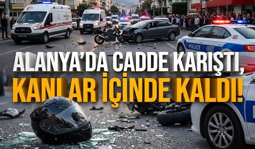 Alanya’da cadde karıştı, kanlar içinde kaldı!