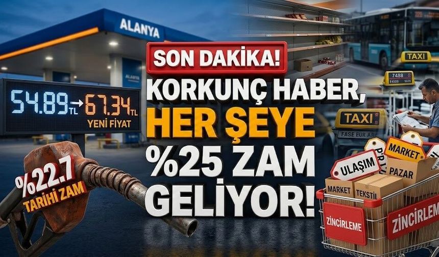 SON DAKİKA! Korkunç haber, her şeye %25 zam geliyor!