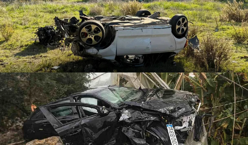 Alanya’da peş peşe kaza: Bariyerlere çarptı, muz serasına uçtu!