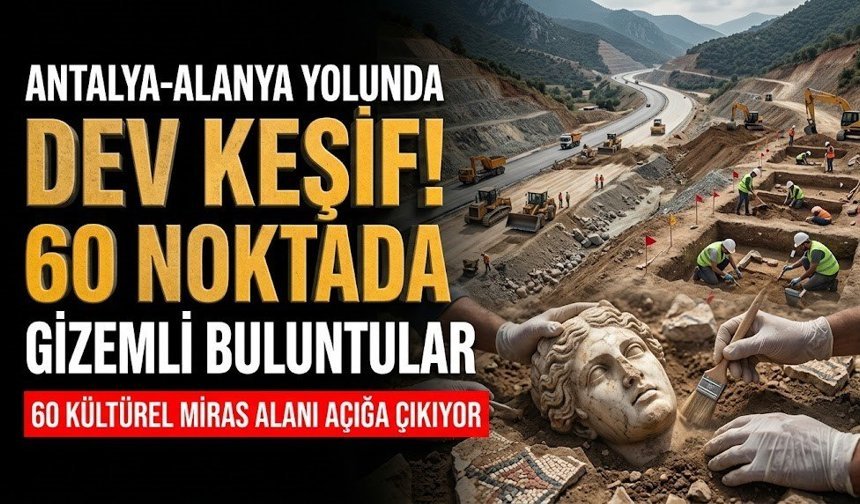 Antalya-Alanya yolunda dev keşif! 60 noktada gizemli buluntular