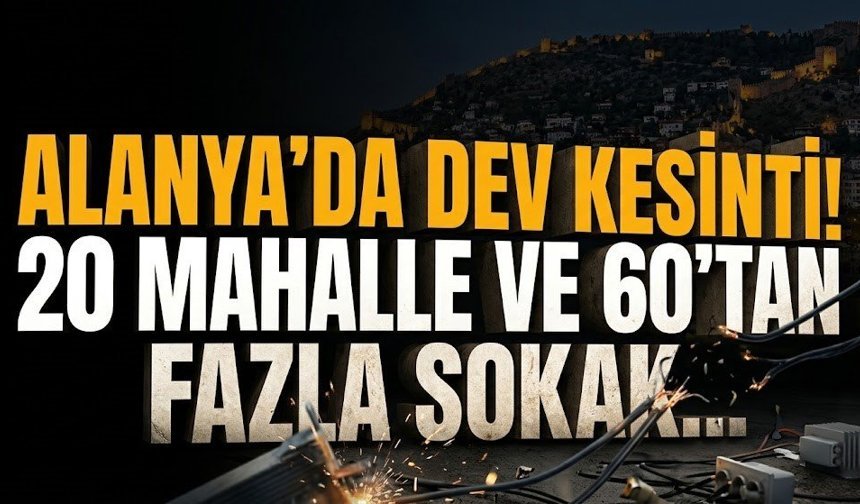 Alanya'da dev kesinti! 20 mahalle ve 60’tan fazla sokak…