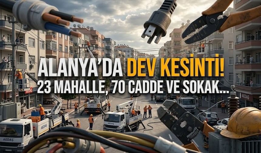 Alanya’da dev kesinti! 23 mahalle, 70 cadde ve sokak…