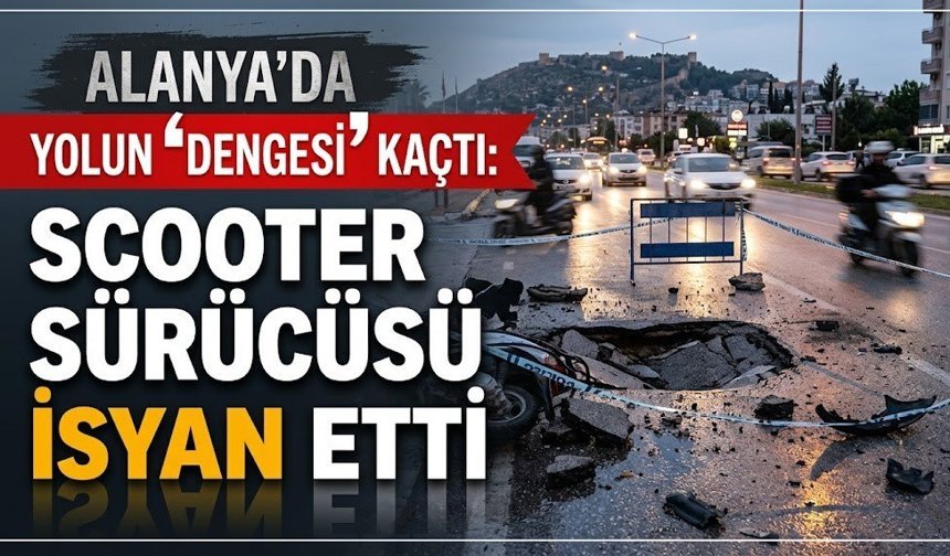 Alanya’da yolun 'dengesi' kaçtı: Scooter sürücüsü isyan etti