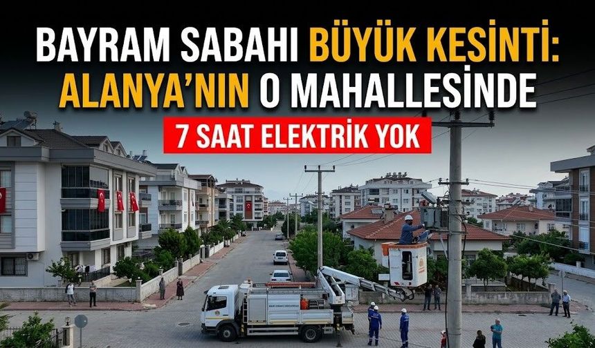 Bayram sabahı büyük kesinti: Alanya’nın o mahallesinde 7 saat elektrik yok