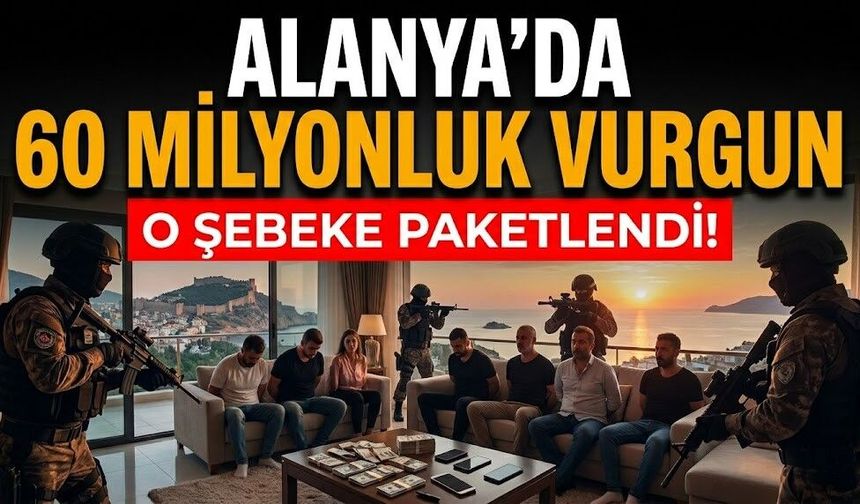 O şebeke paketlendi! Alanya'da 60 milyonluk vurgun