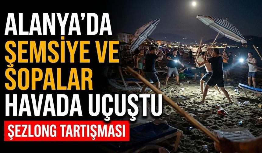 Alanya’da şemsiye ve sopalar havada uçuştu
