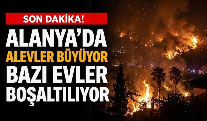 SON DAKİKA! Alanya'da alevler büyüyor, bazı evler boşaltılıyor