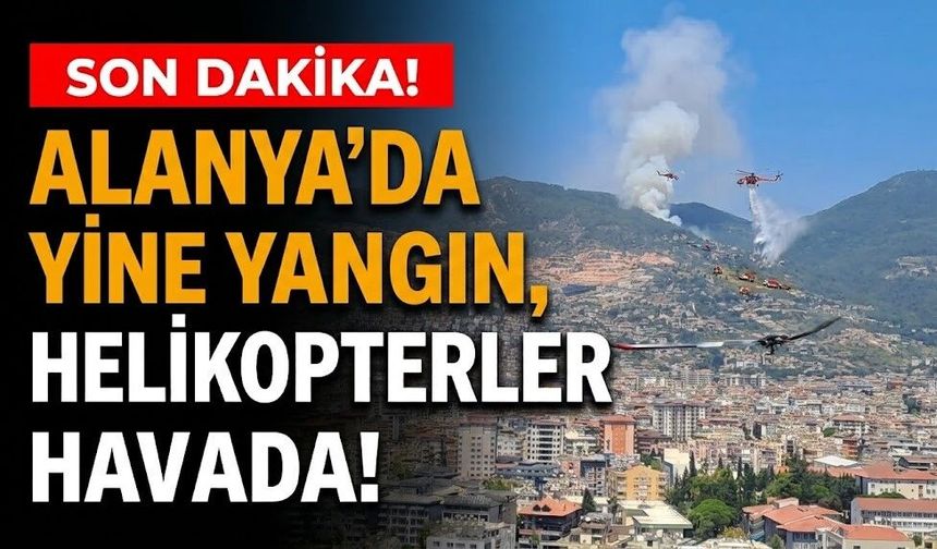 SON DAKİKA! Alanya’da yine yangın, helikopterler havada!