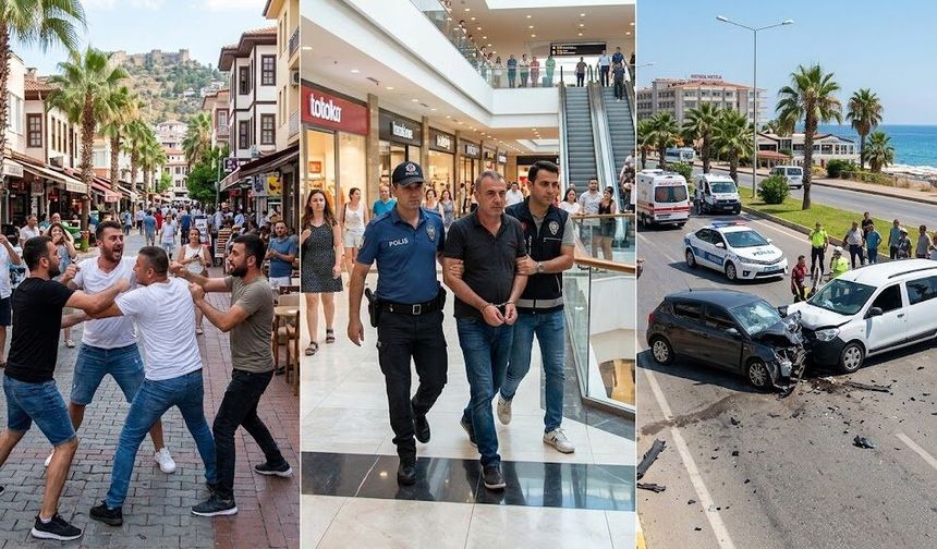 Alanya'da hareketli saatler: Kavga, kaza ve firar bir arada