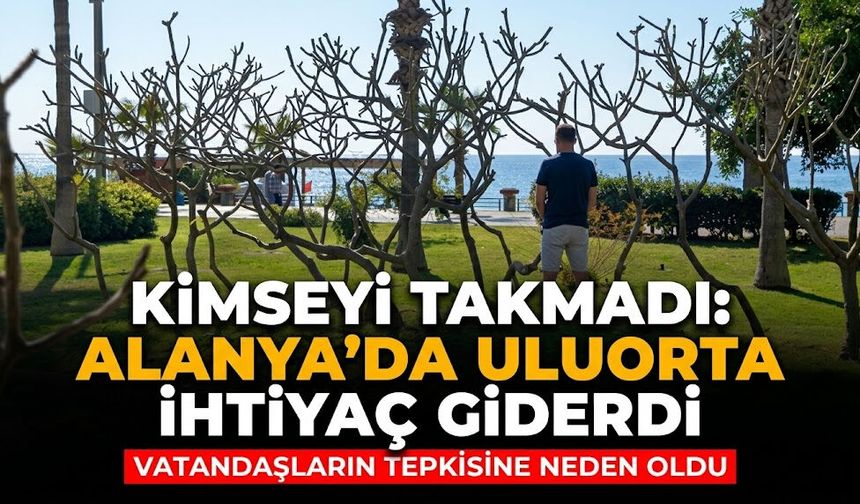 Kimseyi takmadı: Alanya’da uluorta ihtiyaç giderdi
