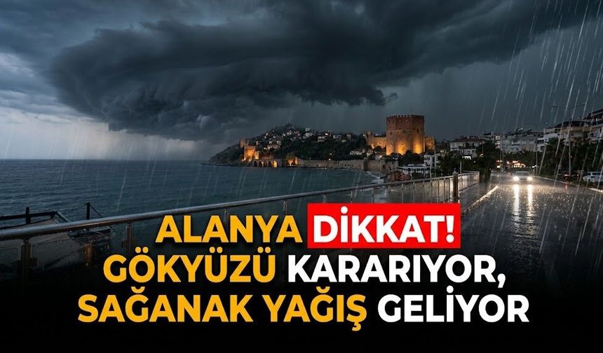 Alanya dikkat: Gökyüzü kararıyor, sağanak yağış geliyor