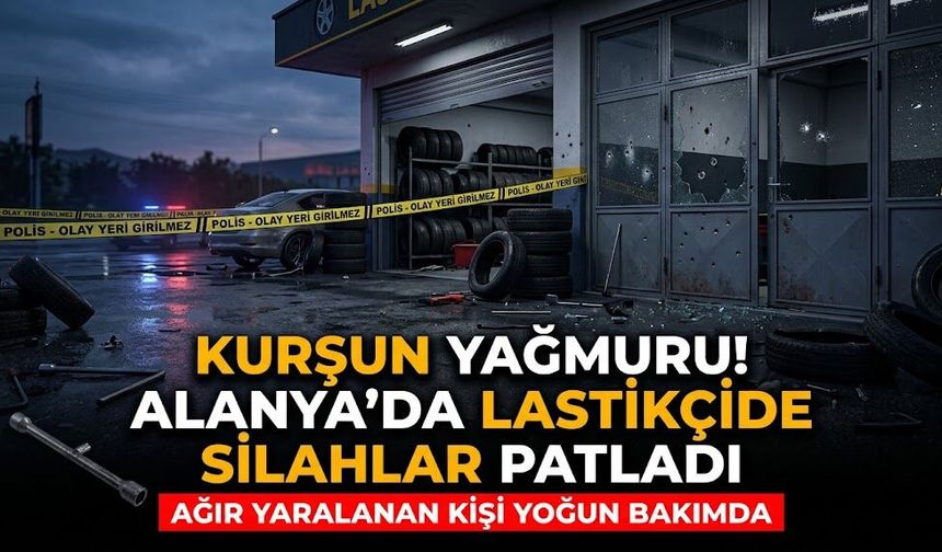 K*rşun yağmuru! Alanya’da lastikçide s*lahlar patladı