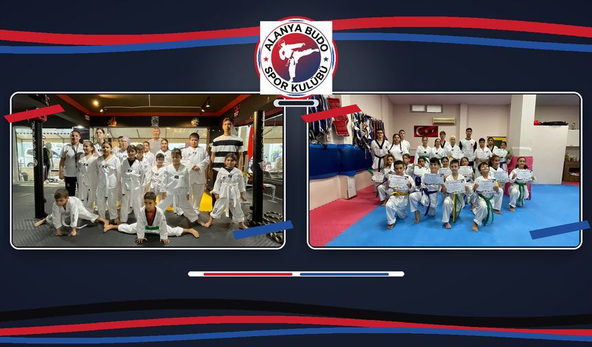 Alanya’da Taekwondo aynı çatı altında büyüyor: İki sınav, 40 sporcu ve yeni bir kuşak