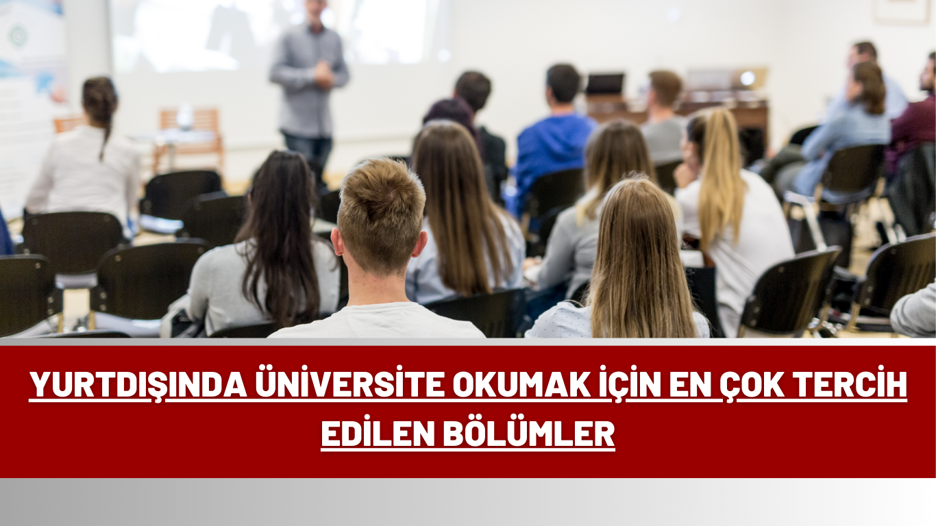 Yurtdışında üniversite okumayı planlayan öğrencilerin katıldığı bir sınıf ortamını gösteren görsel; popüler yurt dışı üniversite bölümlerine yönelik eğitim atmosferi.