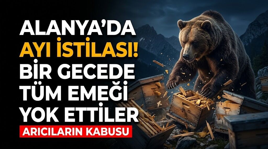Alanya’da ayı istilası! Bir gecede tüm emeği yok ettiler