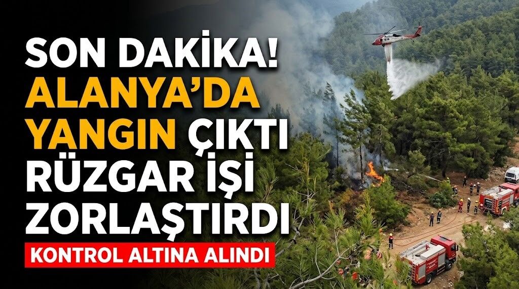 SON DAKİKA! Alanya’da yangın çıktı, rüzgar işi zorlaştırdı