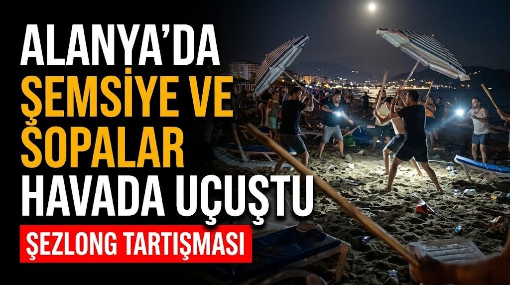 Alanya’da şemsiye ve sopalar havada uçuştu
