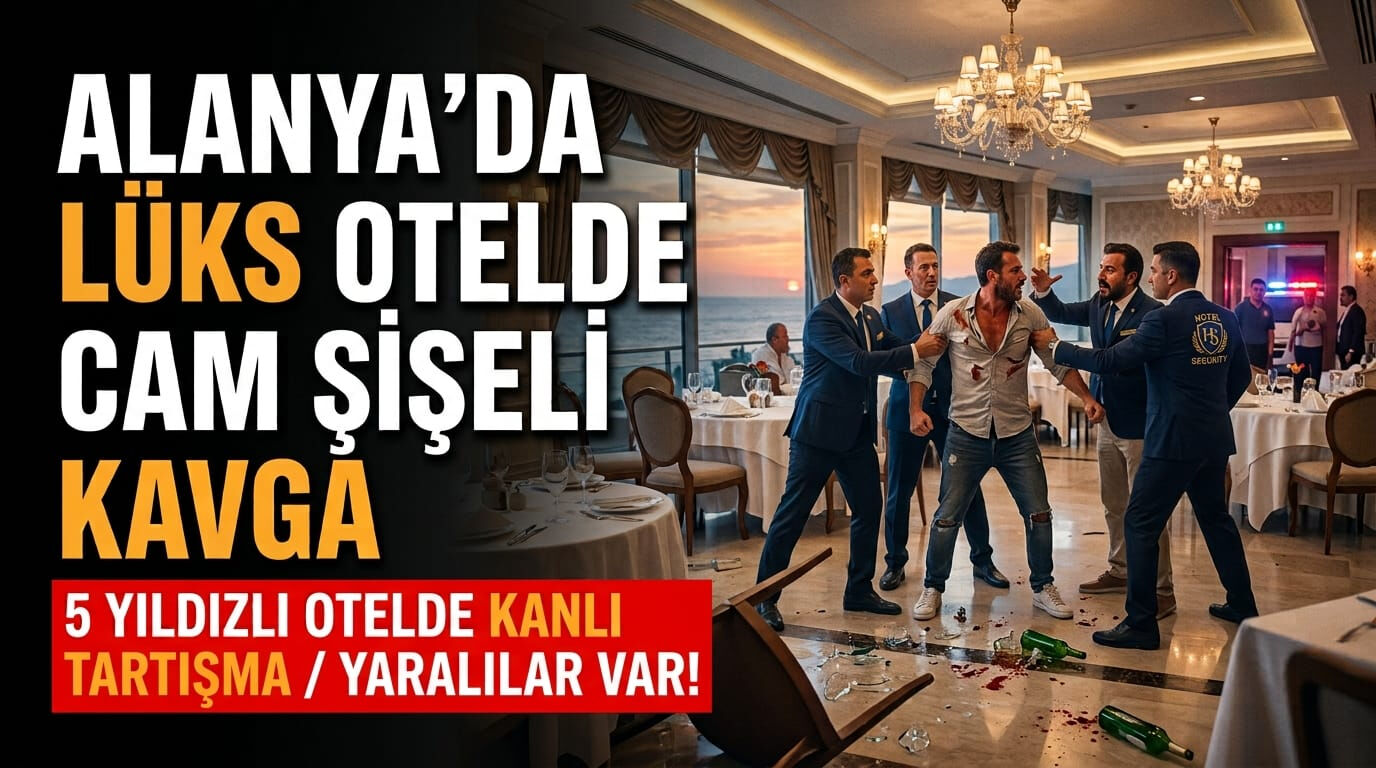 SON DAKİKA! Alanya’da lüks otelde cam şişeli kavga