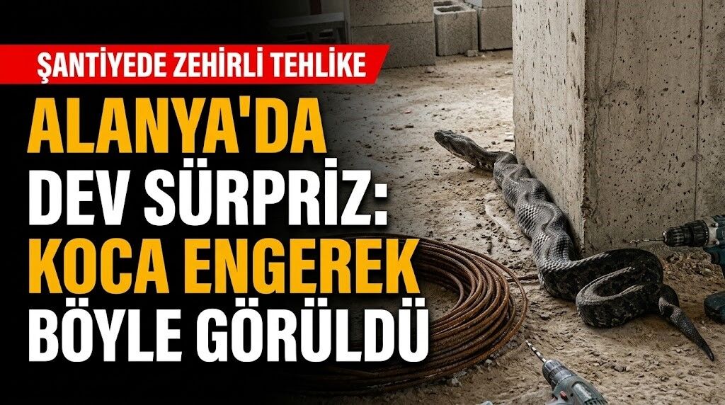 Alanya'da dev sürpriz: Koca engerek böyle görüldü