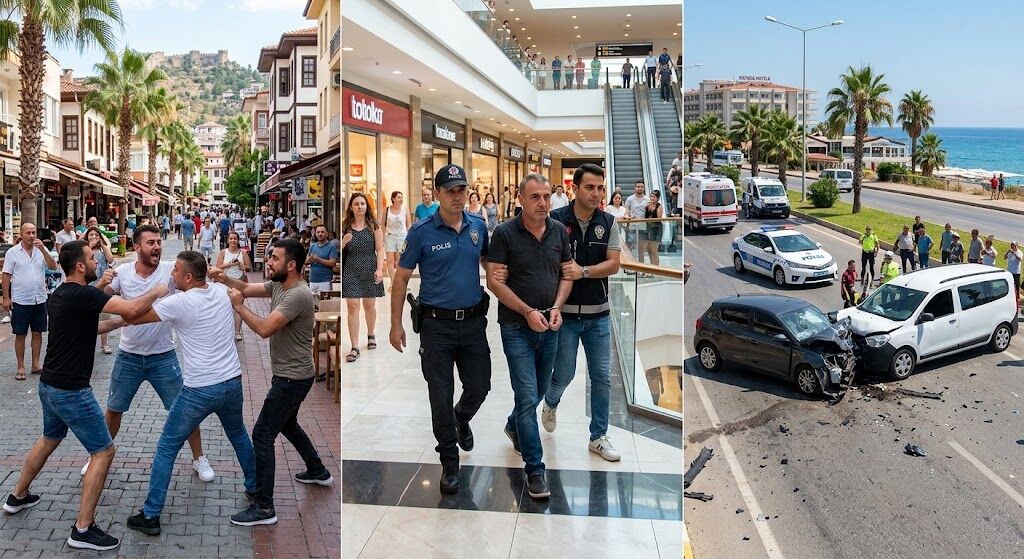 Alanya'da hareketli saatler: Kavga, kaza ve firar bir arada