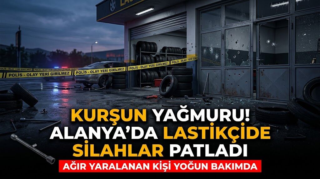 K*rşun yağmuru! Alanya’da lastikçide s*lahlar patladı